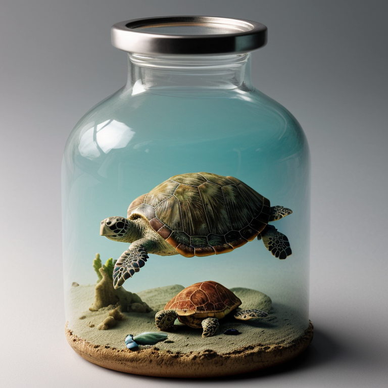 Sea Turtle Magical Glass Bottle